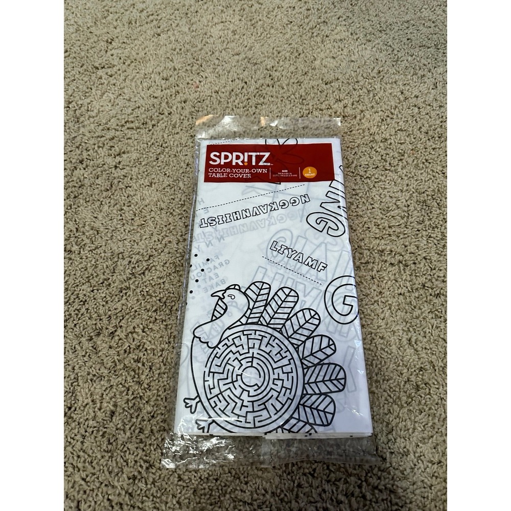 New children's & kids Thanksgiving Color-In Table Cover 48" x 36" paper table co